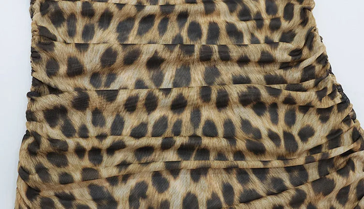 Luxury Leopard Mini Cami Dress For Confident Women
