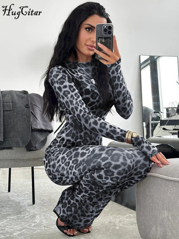Hugcitar Leopard Mesh Maxi Dress For Beach And Club Nights