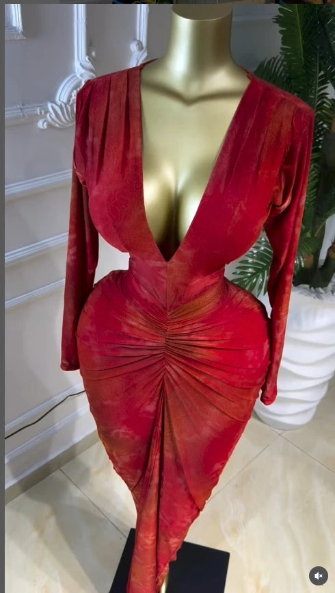 Signature Luxury Deep V Bodycon Maxi Gown