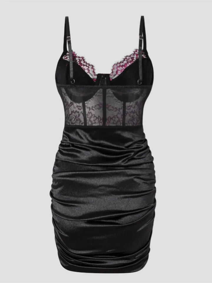 Women Lace Bodycon Club Dress Spaghetti Strap
