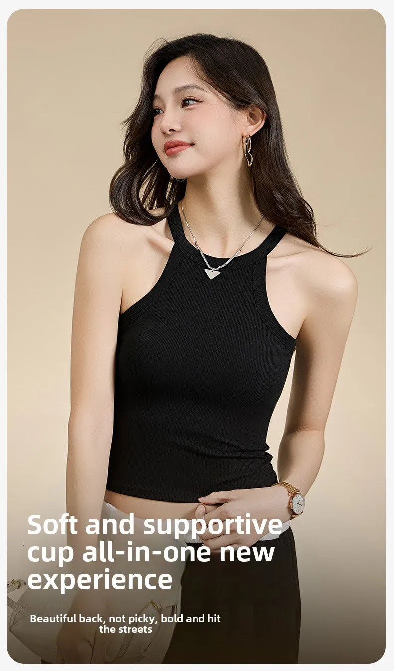 Ubowen Luxury Viscose Cotton Halter Camisole