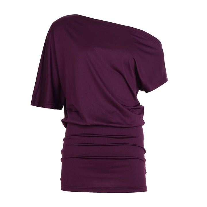One Shoulder Bat Sleeve Wrap Dress Backless Mini