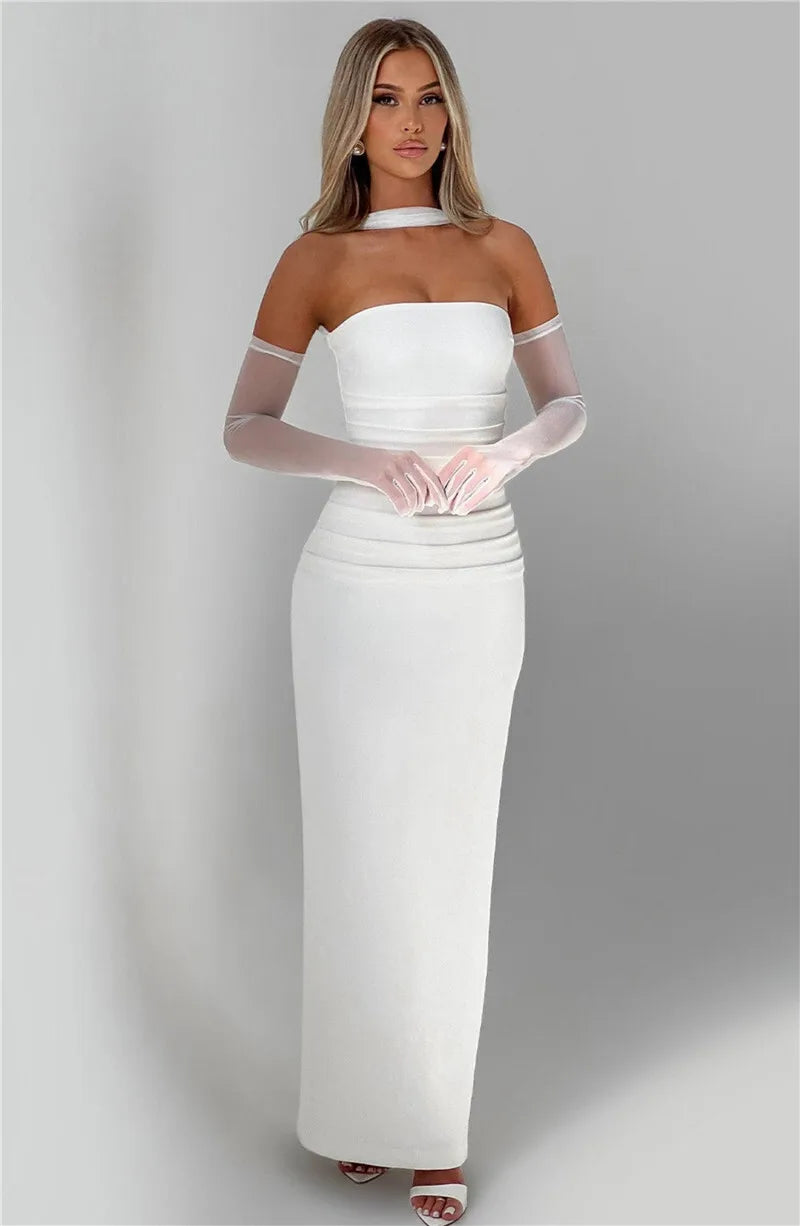Mozision Premium Off Shoulder Backless Maxi