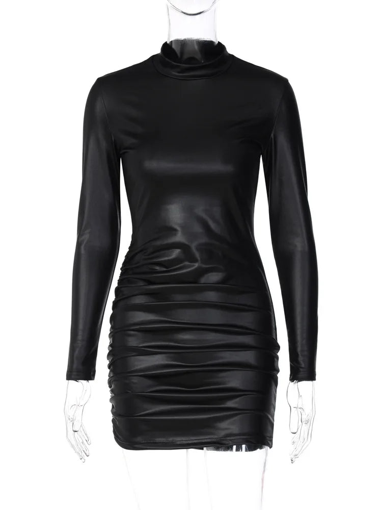 TYFYO Sleek Architectural Mini Dress In Supple