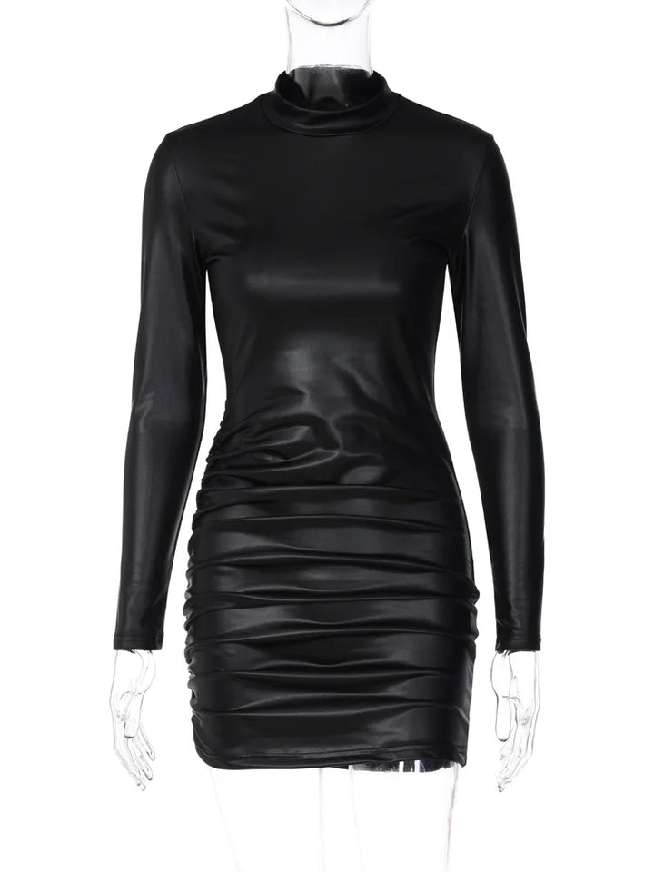 TYFYO Sleek Architectural Mini Dress In Supple