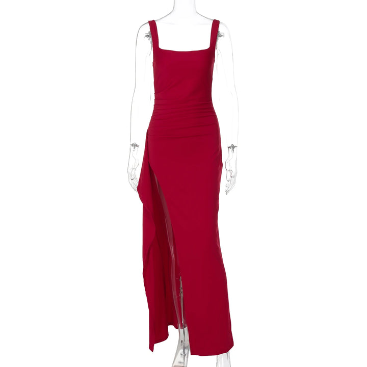Elegant Stretchy Spring 2025 Knit Maxi Dress