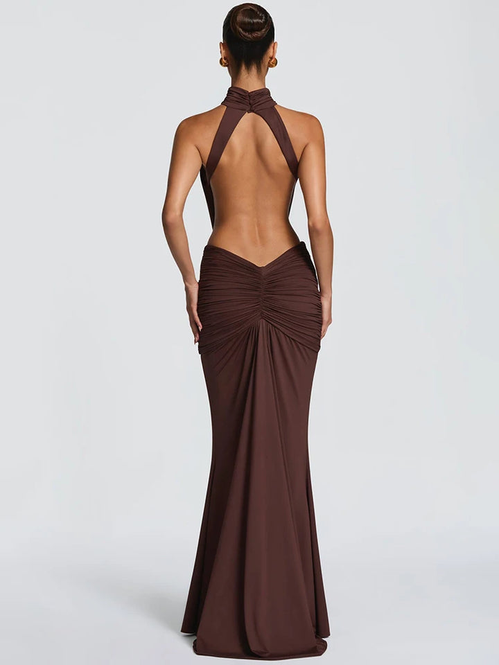 Backless Turtleneck Maxi Dress For Women Party
