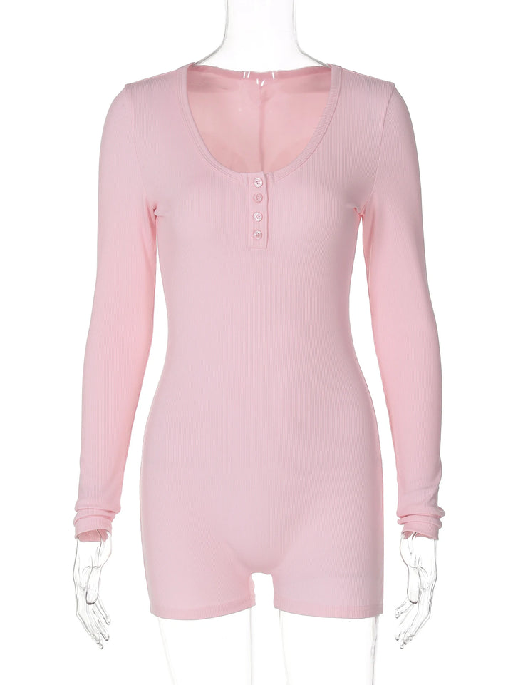Hugcitar Bodycon Playsuit Square Collar Women