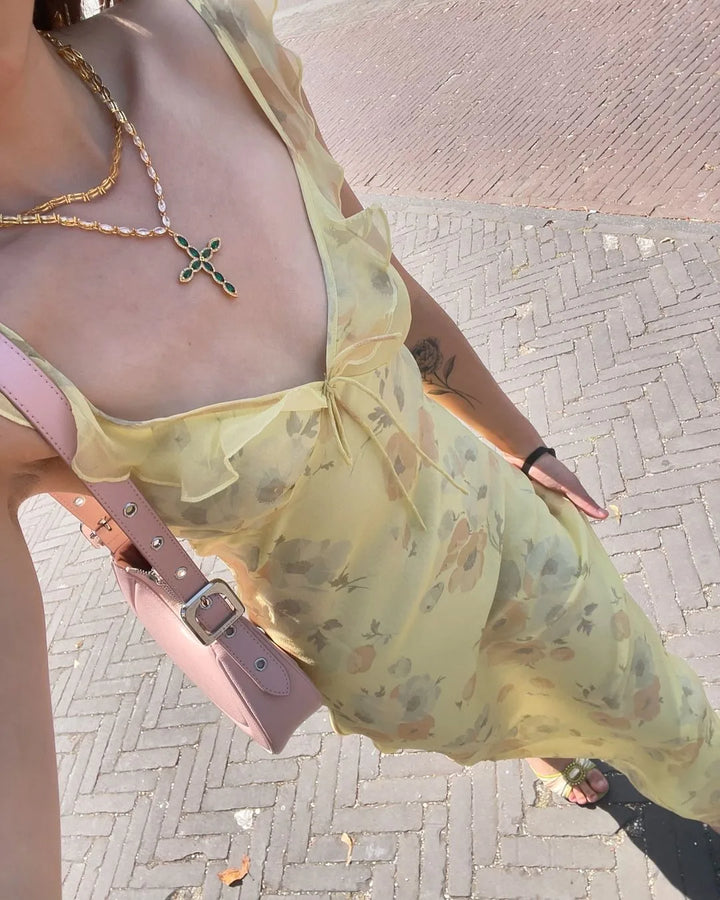 Exclusive Cryptographic Floral Maxi Dress With