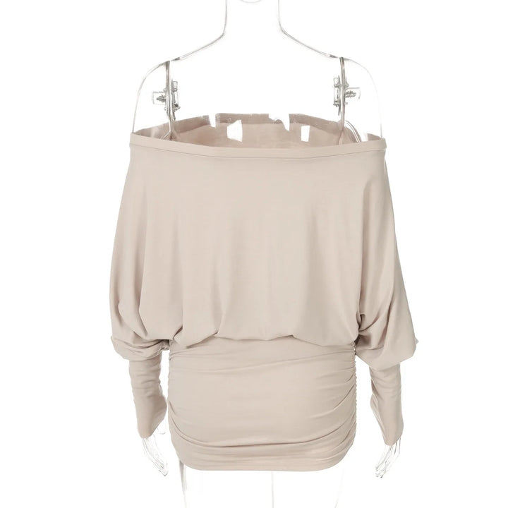Chic Off Shoulder Sheer Mini Dress For Elegant