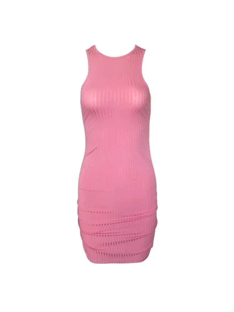 Sexy Stripes Knit Bodycon Dress Women Confident