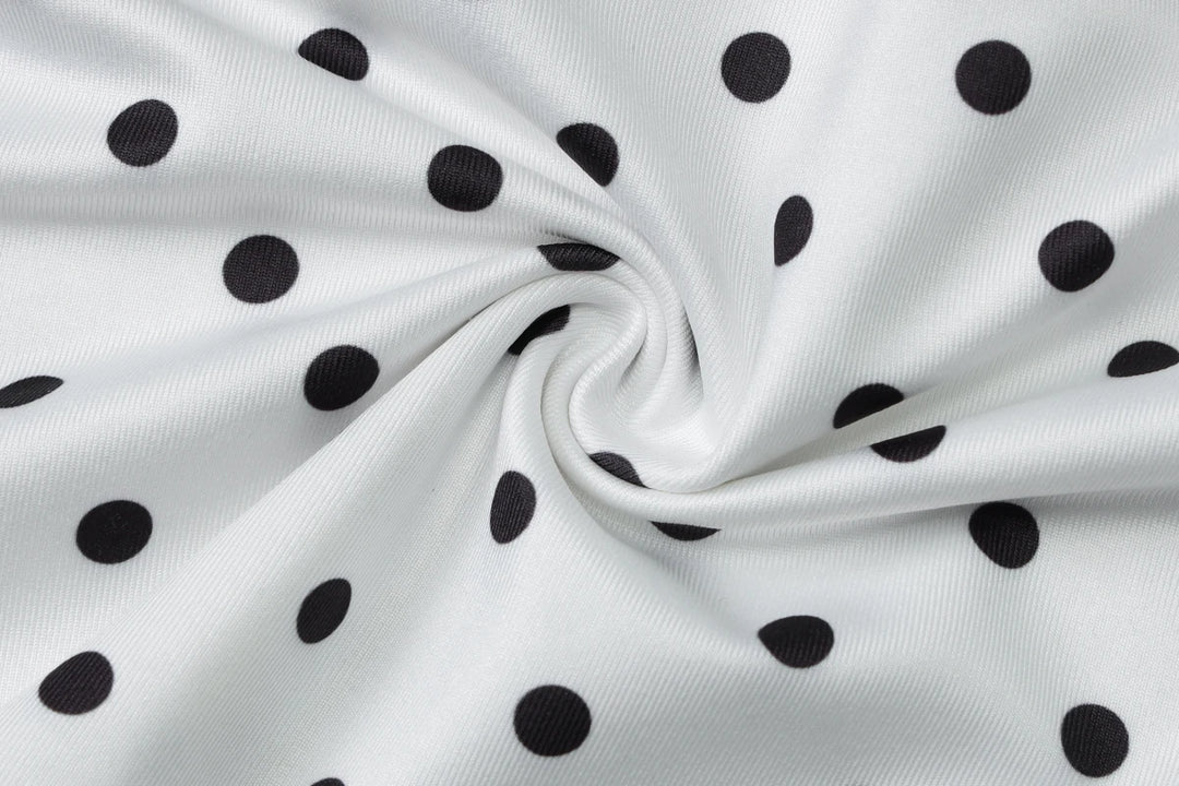 Dulzura Polka Dot Knitted Halter Backless Top