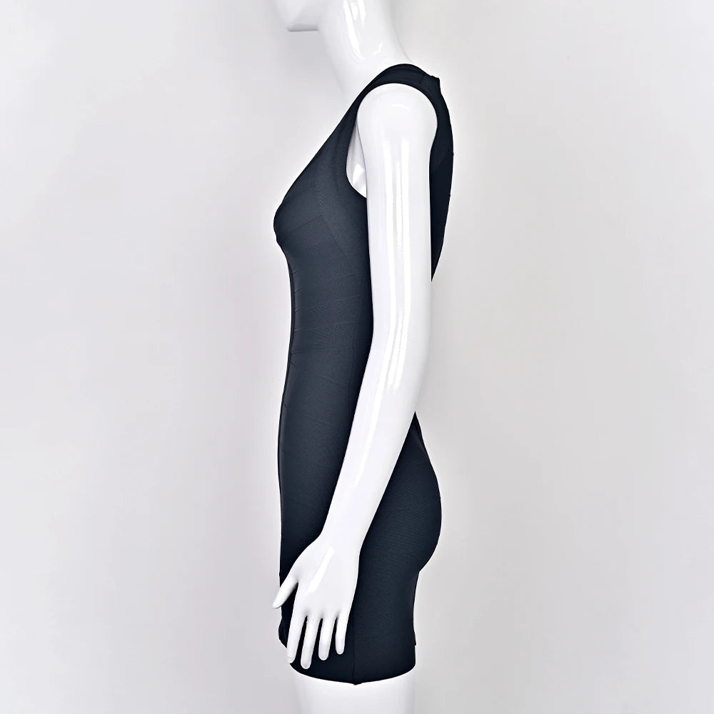 Luxury Signature Knit Plunge Dress For Elegant