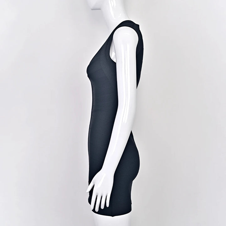 Luxury Signature Knit Plunge Dress For Elegant