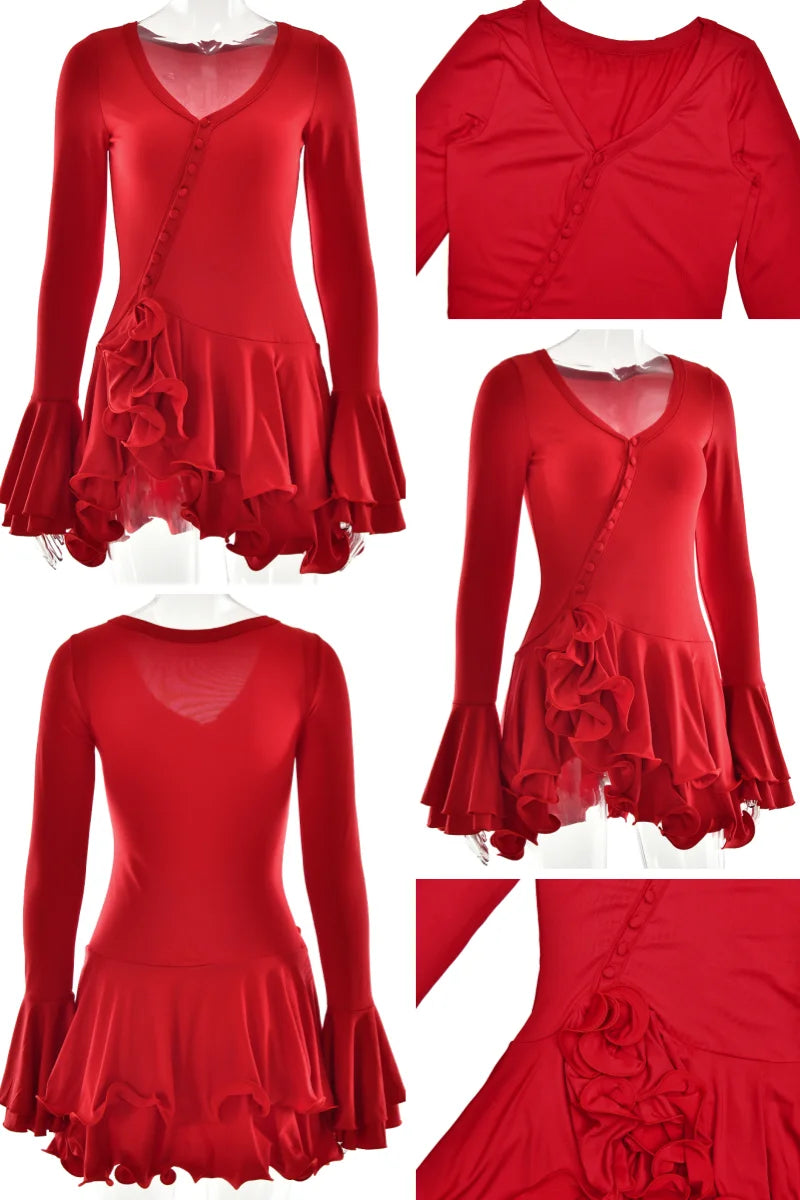 Absobe Signature Sculptured V Neck Mini Dress