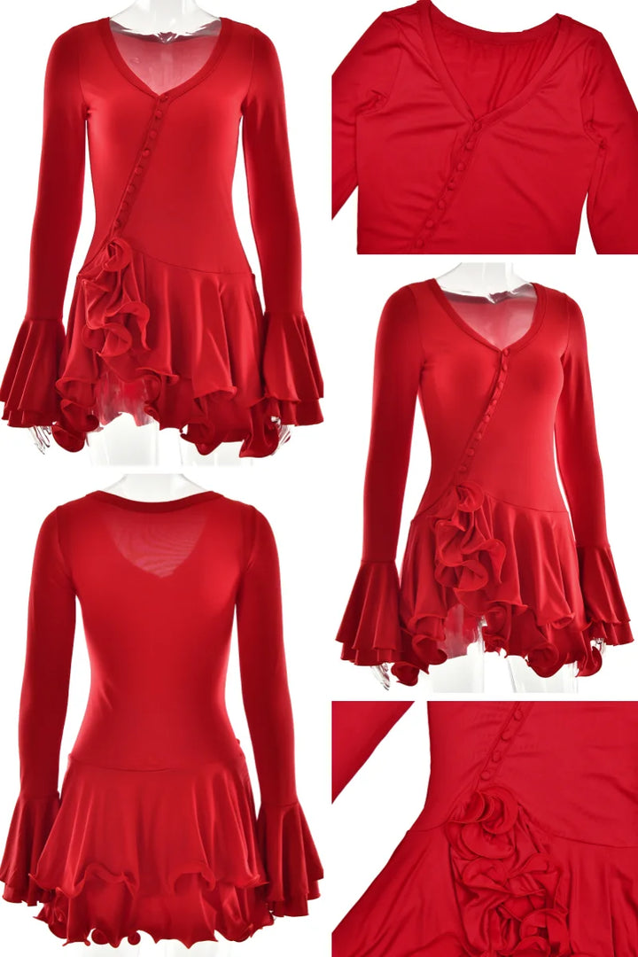 Absobe Signature Sculptured V Neck Mini Dress
