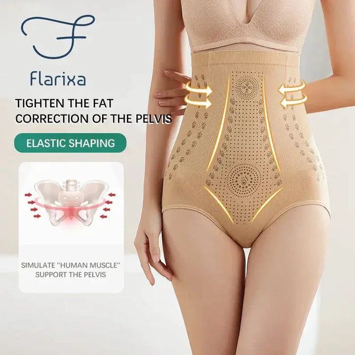 Flarixa Women High Waist Tummy Control Seamless Briefs