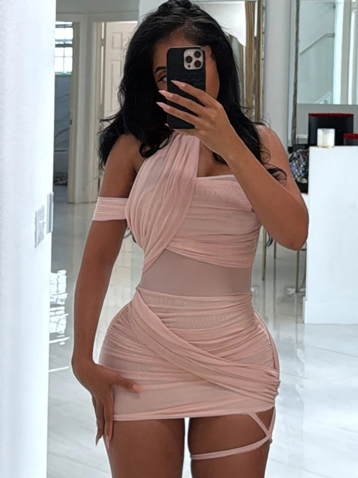 Weird Puss See Through Y2K Backless Mini Dress
