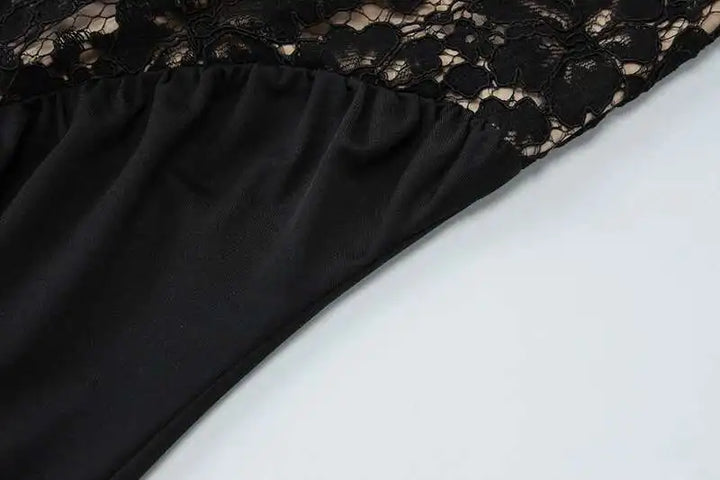 Elegant Black Lace Off Shoulder Evening Gown