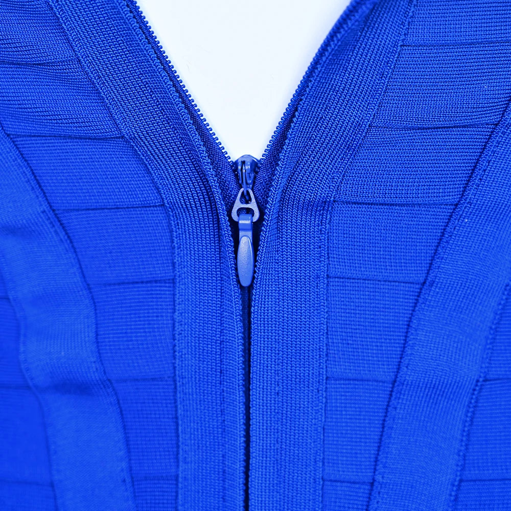 Beaukey Royal Blue Knit Bandage Dress Signature