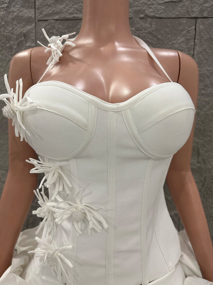 Signature Red Rose Floral Strapless Bandage