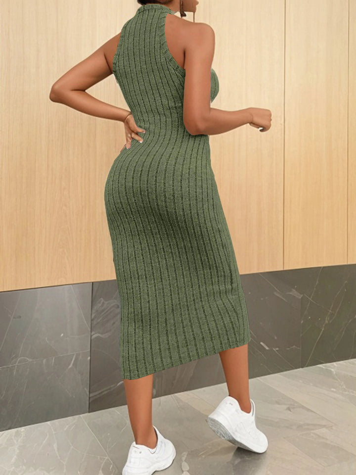 Luxury Halter Midi Dress For Elegant Nights