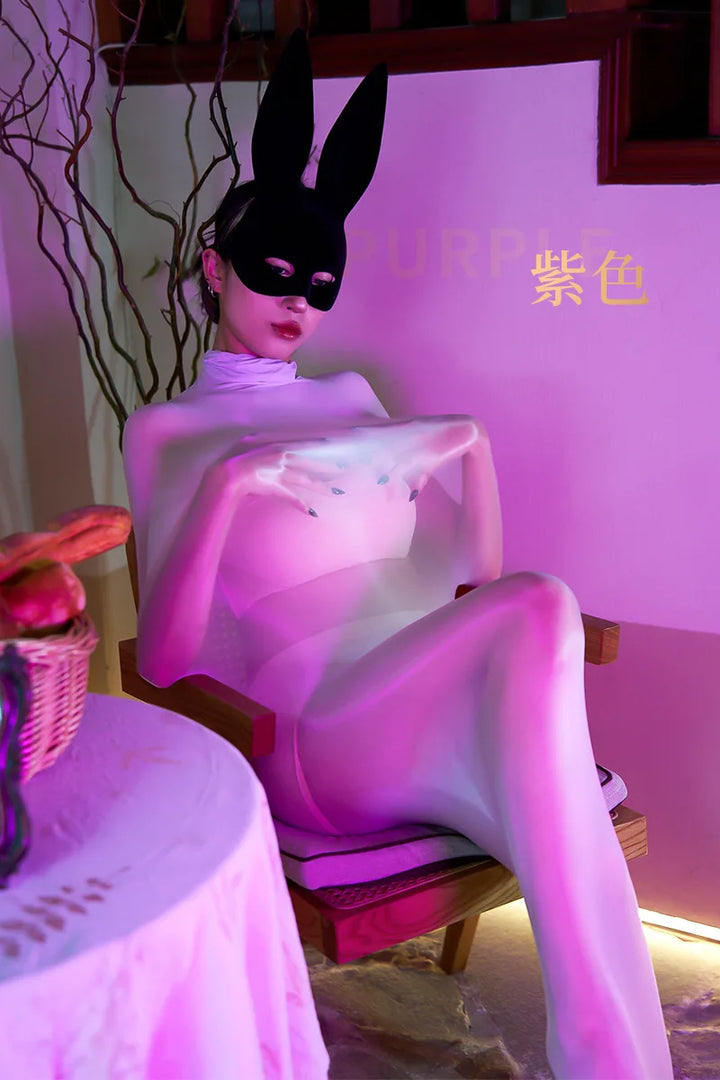 Glossy Bodysuit Sheer Tights Stockings Candy Color