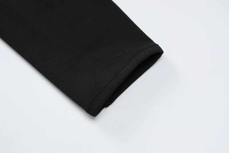 Hugcitar Black Turtleneck Sheer Bodysuit For Women
