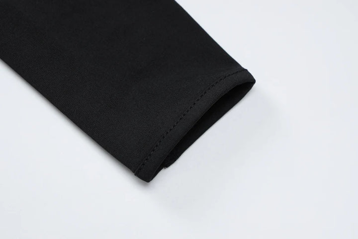 Hugcitar Black Turtleneck Sheer Bodysuit For Women