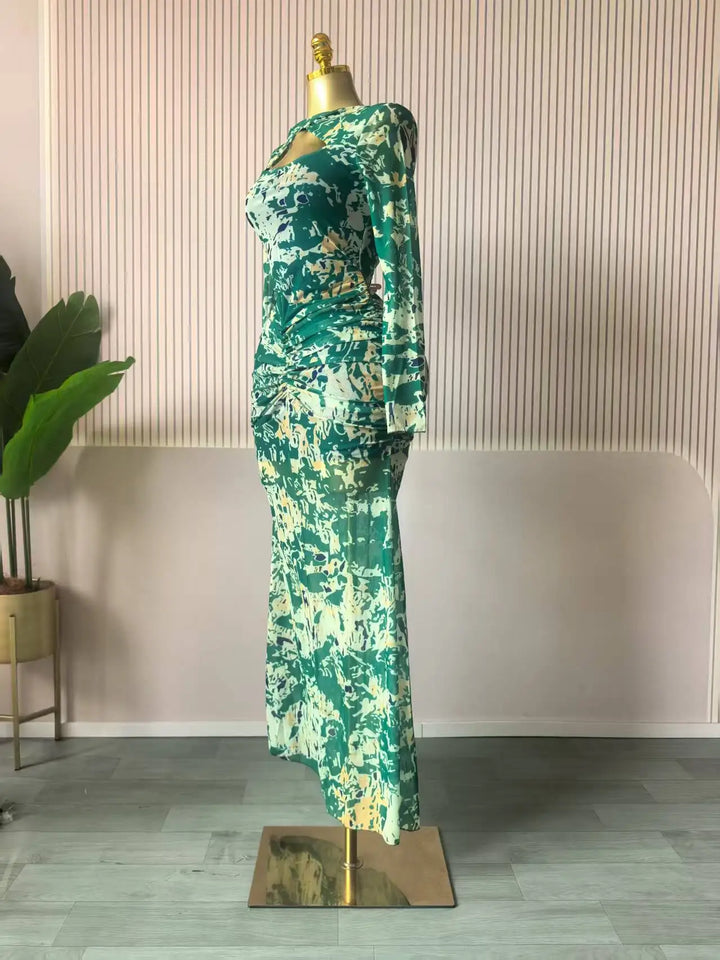 Cmyaya Chic V Neck Cutout Bodycon Maxi Dress