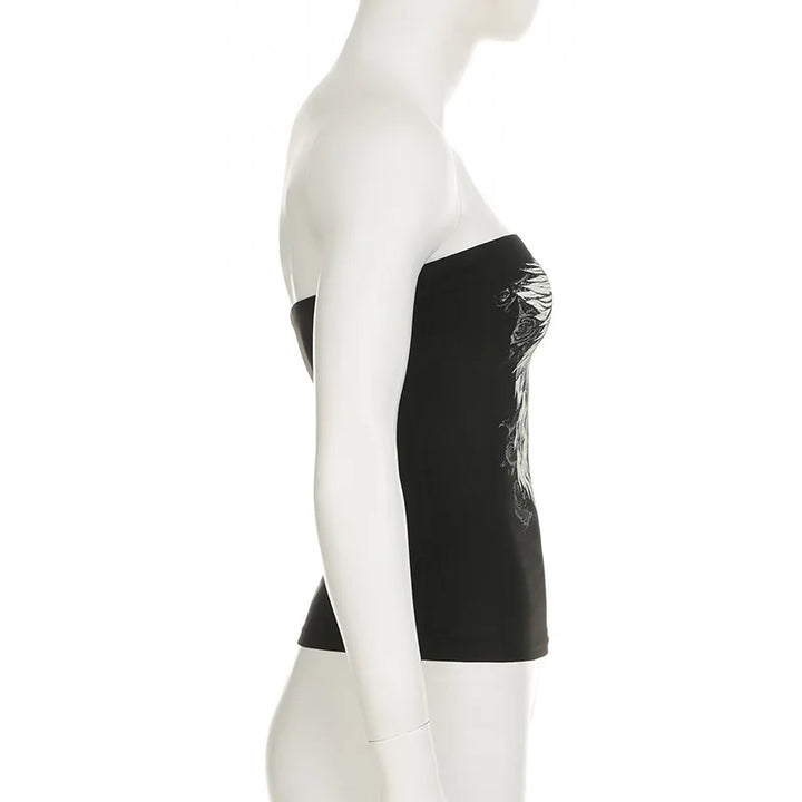 Dozw Exclusive Vintage Gothic Black Knit Tube Top