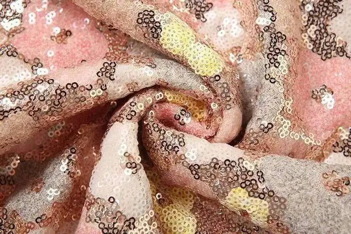 Elegant Floral Sequin Mini Dress With Spaghetti