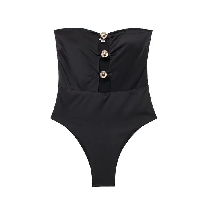 Black Off Shoulder Bodysuit For Women
