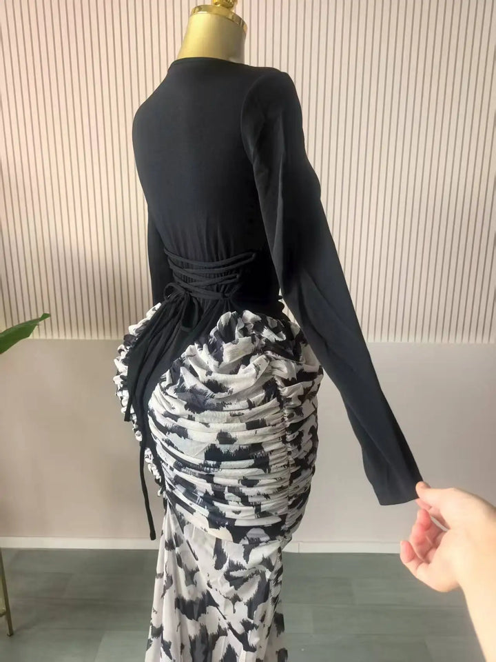 Women Signature Printed Long Dress Polyester