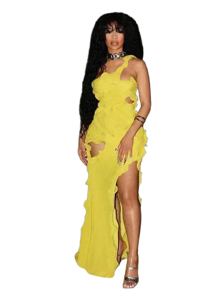 Flirty Ribbon Ruffles Bodycon Dress Summer Chic Statement