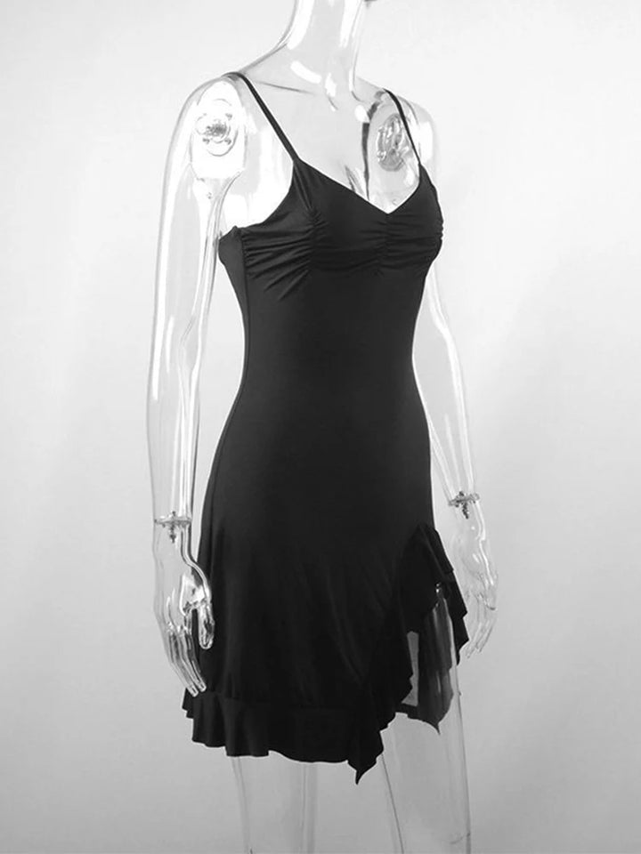Summer Sexy Backless Black Bodycon Mini Dress