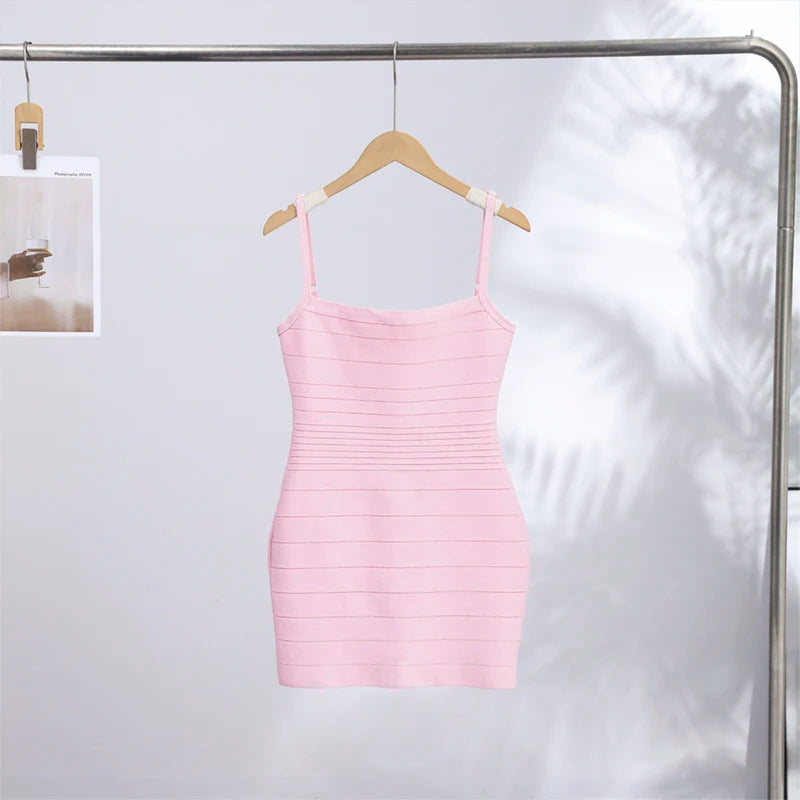Ribbed Bandage Bodycon Mini Dress Premium Cotton