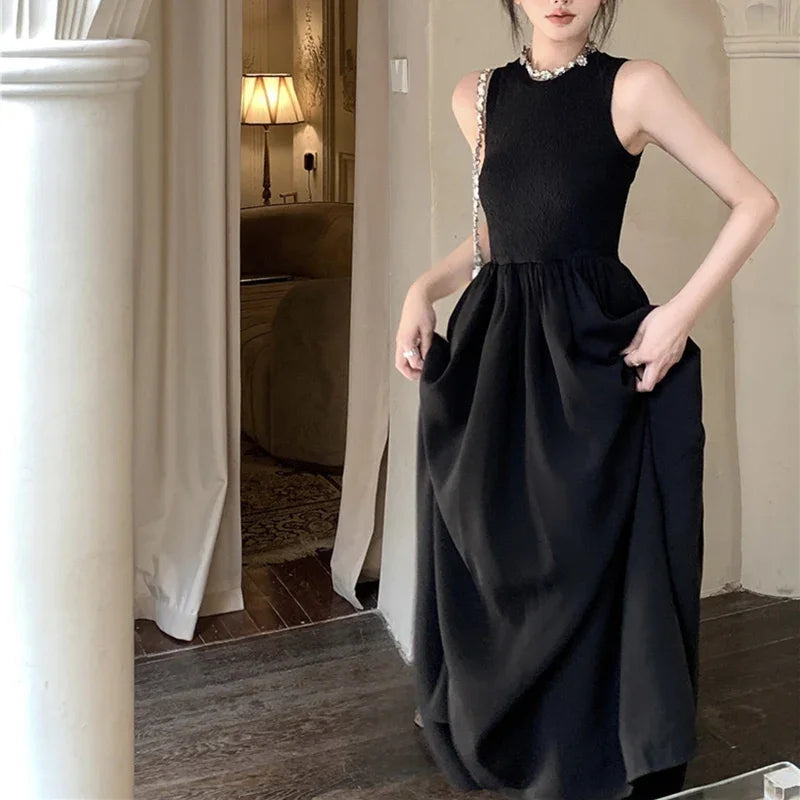 Elegant Sleeveless Summer Long Dress For Comfortable Daily Wear