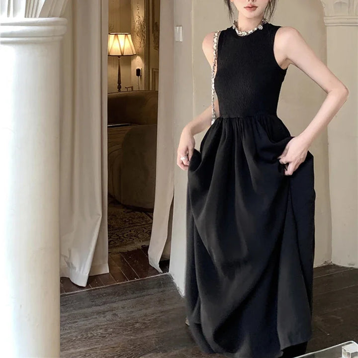 Elegant Sleeveless Summer Long Dress For Comfortable Daily Wear