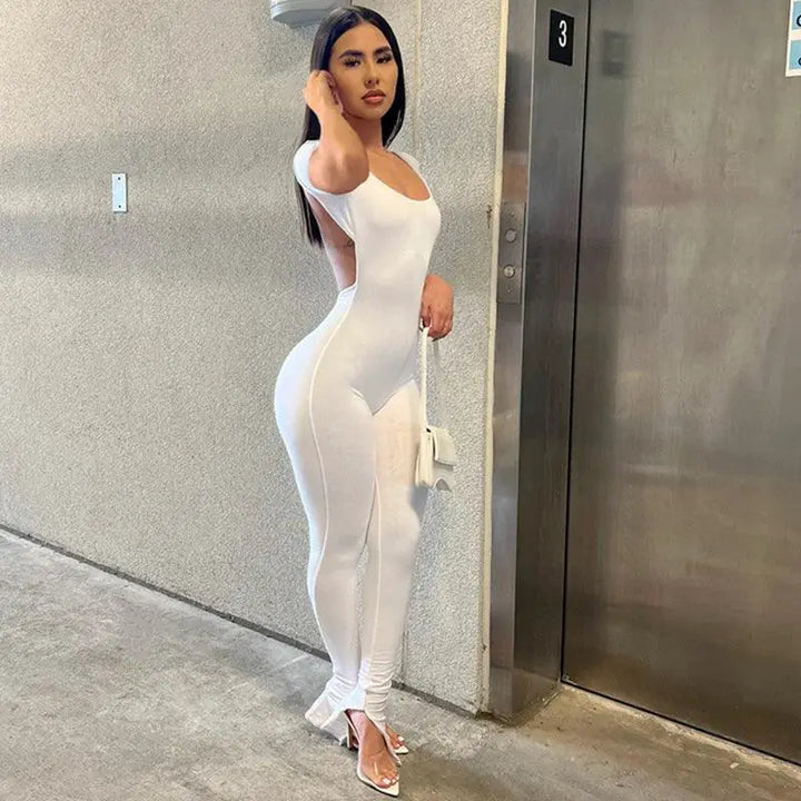 Sultry Backless Bodycon Jumpsuit Chic Rompers for Women