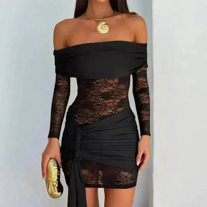 Elegant Lace Mini Dress Exclusive Tailored Off