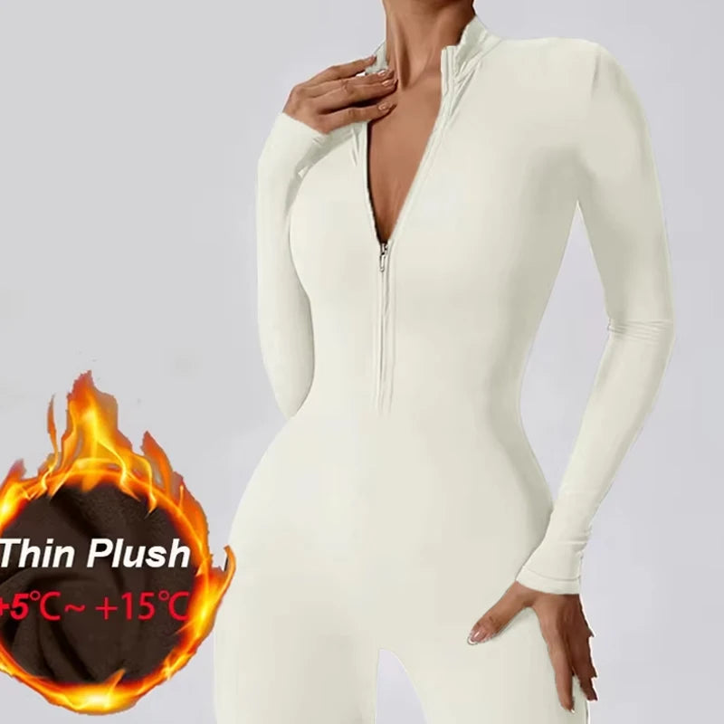 Warm Thin Fleece Jumpsuits Women&