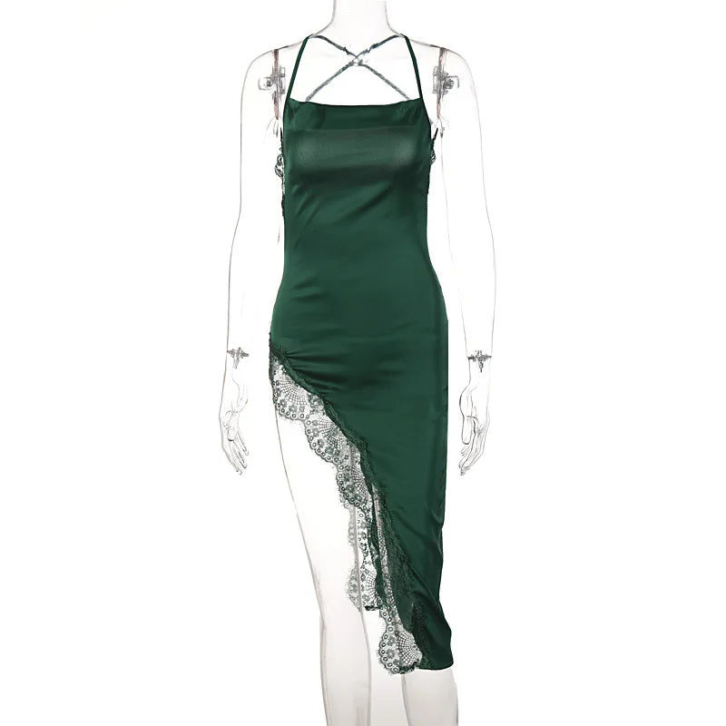 Exclusive Black Satin Midi Sheath Dress For Summer