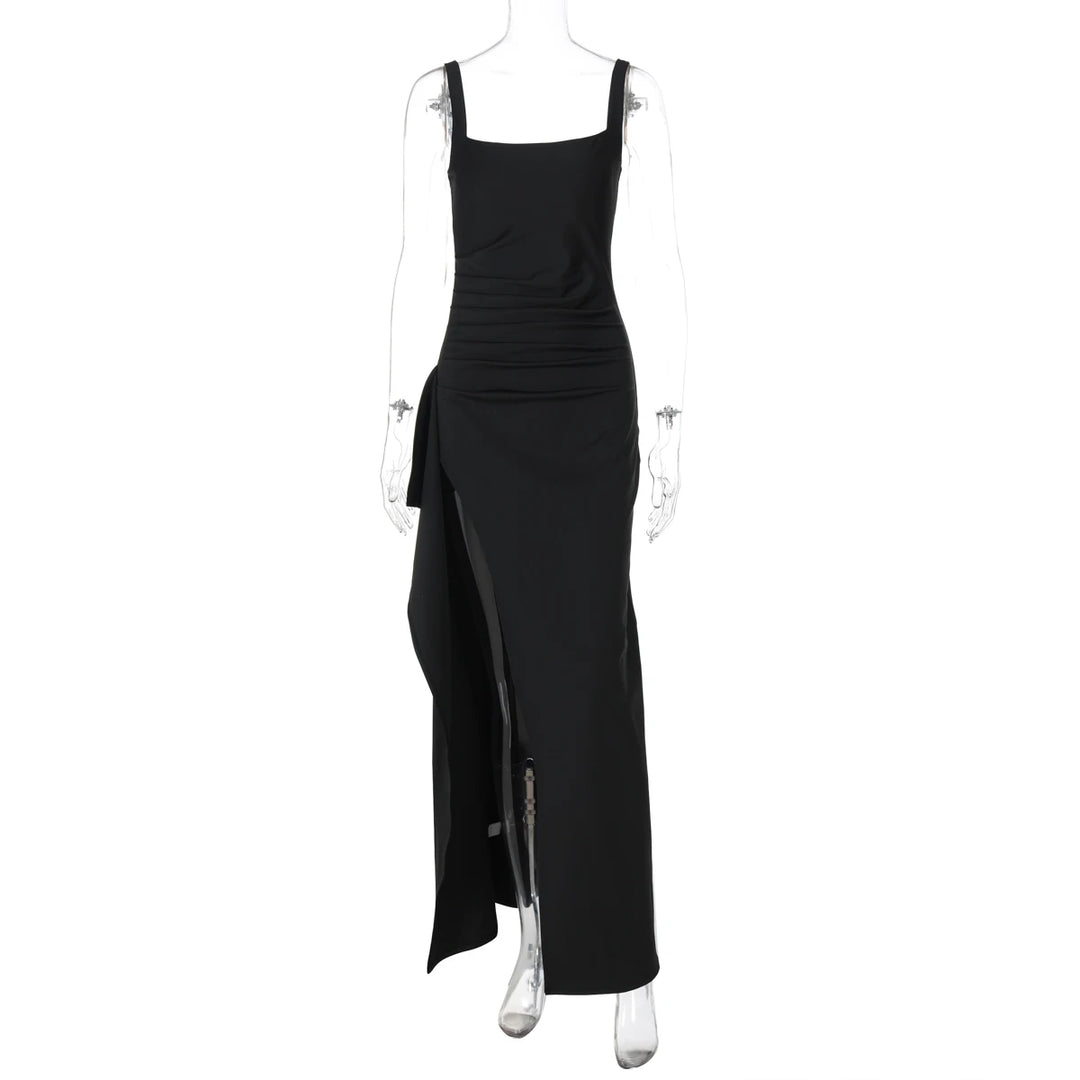 Elegant Stretchy Spring 2025 Knit Maxi Dress