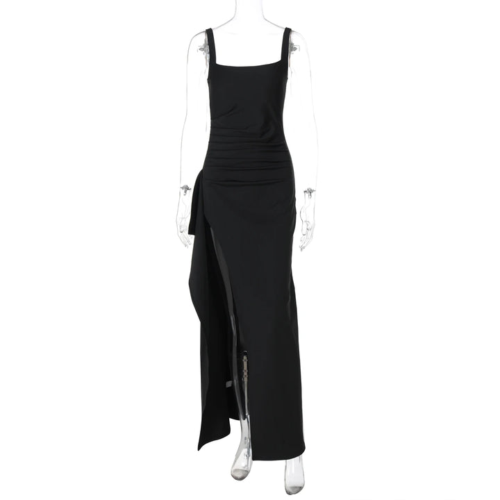 Elegant Stretchy Spring 2025 Knit Maxi Dress