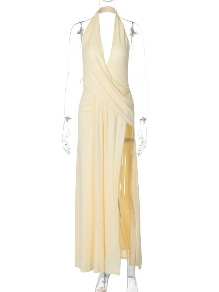 Sleeveless Deep V Backless Maxi Dress For Party Night Out