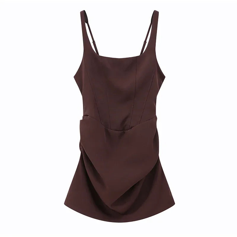 Exclusive Halter Square Neck Tailored Mini Dress