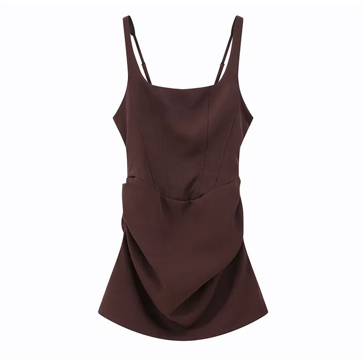Exclusive Halter Square Neck Tailored Mini Dress