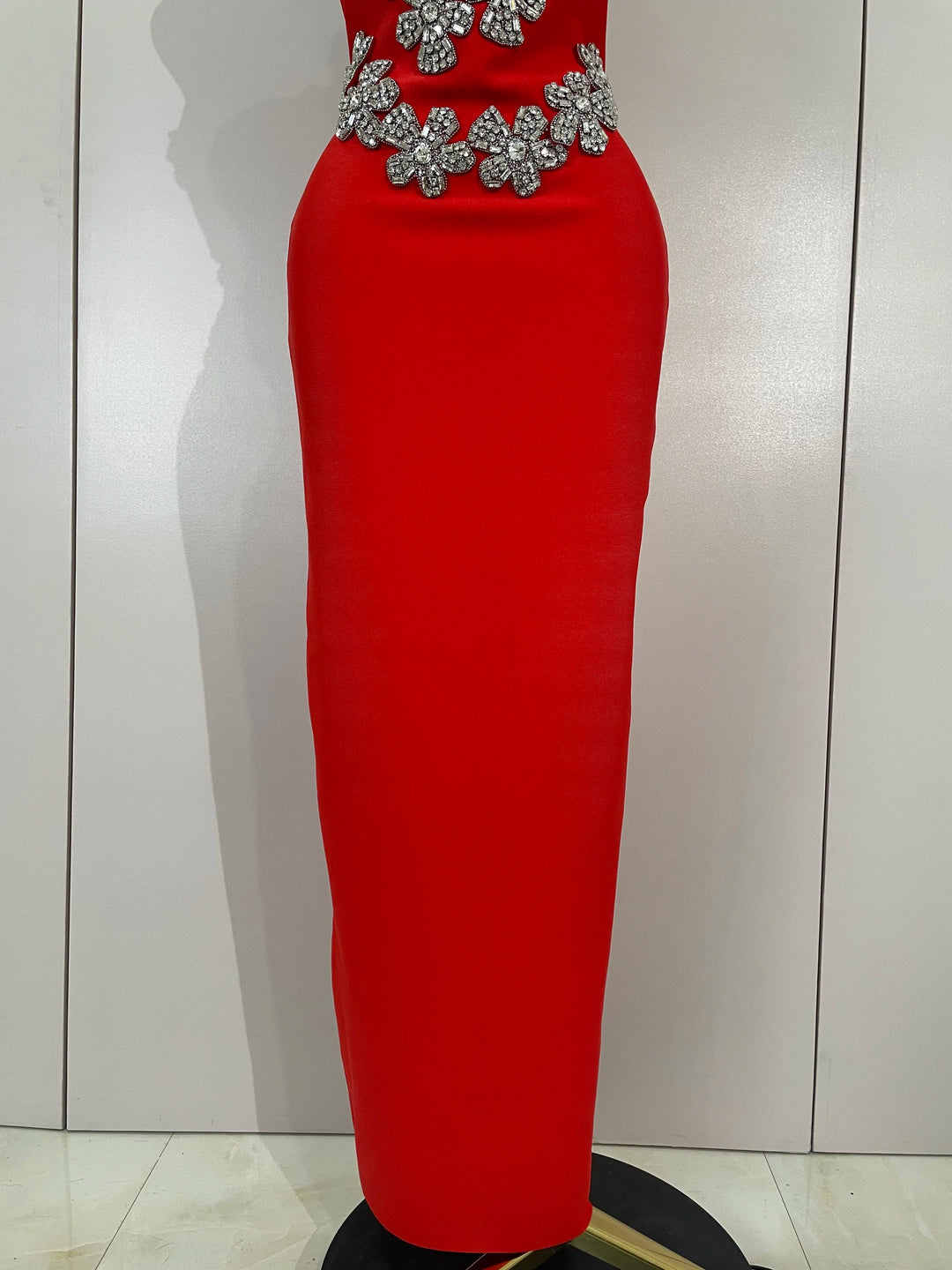 White Sparkly Crystal Diamond Backless Bodycon