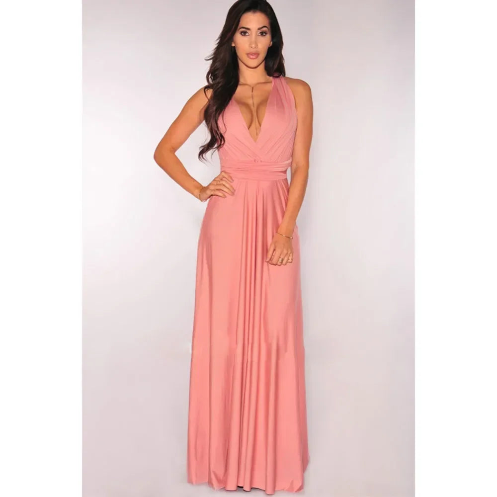 Sexy V Neck Maxi Dress With Straps For Summer Party